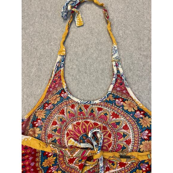 Billabong Cami Top Womens Medium 100% Rayon Halter‎ Bohemian Mandala Floral Pink - Picture 15 of 16